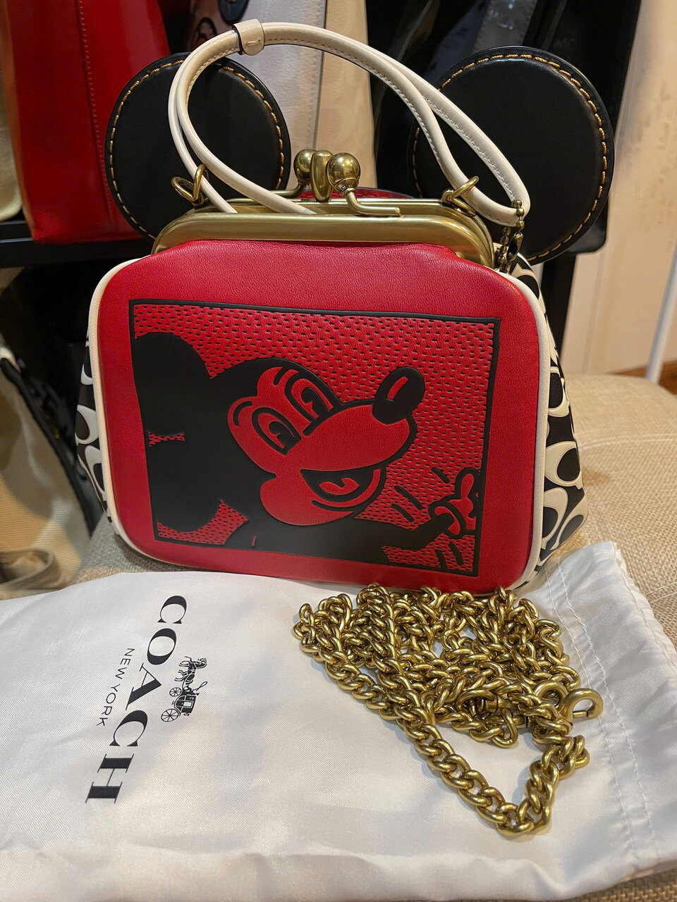 [25-010054] COACH Disney x Keith Haring Mickey Mouse Kisslock Bag - Thumbnail 3